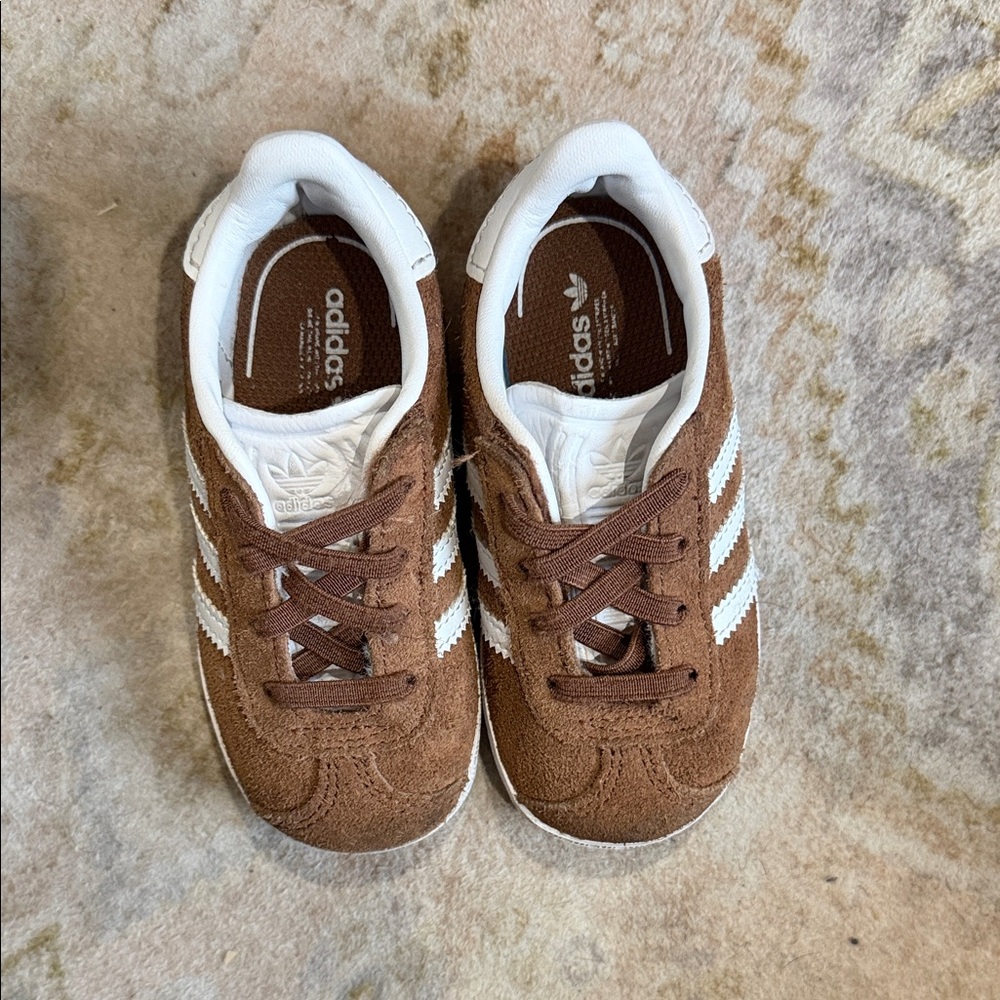 Adidas Kids Brown and White Sneakers